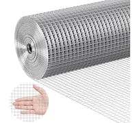 VEVOR Grillage métallique soudé 1220 mm x 15,24 m rouleau treillis métallique galvanisé à chaud maillage 12,7 x 12,7 mm clôture en fil de poule calibre 19 pour cages à lapins, jardin, petits rongeurs