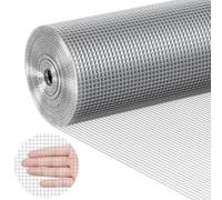 VEVOR Grillage métallique soudé 1220mm x 15,24m rouleau treillis métallique galvanisé à chaud maillage 6,35 x 6,35 mm clôture en fil de poule calibre 23 pour cages à lapins, jardin, petits rongeurs