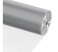 VEVOR Grillage métallique soudé 1220mm x 15,24m rouleau treillis métallique galvanisé à chaud maillage 6,35 x 6,35 mm clôture en fil de poule calibre 23 pour cages à lapins, jardin, petits rongeurs