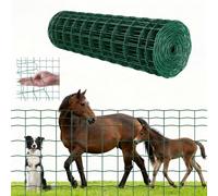 VEVOR Grillage Métallique Vert Maille 10 x 10 cm Rouleau Grillage Clôture à Mouton Soudé 1 x 20 m Fil en Fer Galvanisé Revêtement Vinyle PVC Diamètre Fil 2,1 mm pour Jardin Enclos Cage Animaux Ranchs