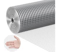 VEVOR Grillage Soudé Galvanisé 1220 mm x 15,24 m, Rouleau Grillage Métallique à Mailles Carrées 12,7 mm Fil 0,83 mm, pour Clôture, Poulailler, Volière, Jardin, Potager, Galvanisé à Chaud après Soudage