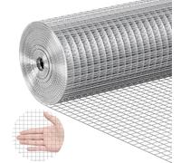 VEVOR Grillage Soudé Galvanisé 610 mm x 7,62 m à Mailles Carrées 12,7 mm | Rouleau Grillage Métallique pour Clôture, Poulailler, Volière, Potager, Jardin, Galvanisé à Chaud après Soudage, Fil 0,83 mm