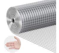 VEVOR Grillage Soudé Galvanisé 610 mm x 7,62 m, Rouleau Grillage Métallique à Mailles Carrées 12,7 mm, Fil 0,83 mm, pour Clôture, Poulailler, Volière, Potager, Jardin, Galvanisé à Chaud après Soudage