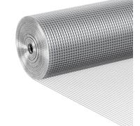 VEVOR Grillage Soudé Galvanisé 915 mm x 15,24 m, Rouleau Grillage Métallique à Mailles Carrées 6,35 mm, Fil 0,53 mm, Galvanisé à Chaud après Soudage, pour Poulailler, Clôture, Volière, Jardin, Potager