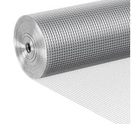 VEVOR Grillage Soudé Galvanisé Rouleau Maille Carrée 6,35 mm 1,22 x 30,48 m pour Clôture Jardin, Enclos à Poules, Cages à Lapin, Protection Plantes, Diam. Fil Métallique 0,53 mm, Galvanisation à Chaud