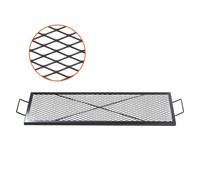 VEVOR Grille de Cuisson Rectangulaire 111x38 cm Grille de Barbecue en Acier Capacité de Charge de 20 kg Matériel Ustensile avec Marque en X pour Foyer Braséro BBQ Grillade Pique-Nique Camping Jardin