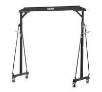 VEVOR Grue à Portique Mobile Réglable 997,9 kg, Portique de Levage Mobile pour Atelier, Garage et Entrepôt, Hauteur Réglable 2430-3630 mm, Roulettes Pivotantes avec Frein, Structure Acier, Cadre Seul