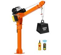 VEVOR Grue de Levage Électrique pour Pick-up et Camionnette 998 kg, Grue de Chargement avec Palan Électrique, pour Machines et Bois, Flèche Télescopique Pivotante 360°, Pliable, en Acier Galvanisé