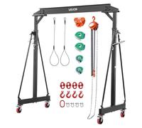 VEVOR : Grue portique mobile avec une capacité de charge de 1995,81 kg, grue de levage en acier réglable en hauteur de 253 à 373 cm, grue d'atelier avec chariot de déplacement manuel, système de levag