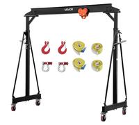 VEVOR : Grue portique mobile avec une capacité de charge de 2267,96 kg, grue de levage en acier réglable en hauteur de 255 à 375 cm, grue d'atelier. Inclut un chariot de déplacement manuel et des roul
