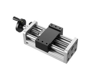 VEVOR Guide Linéaire Vis à Billes Course 100 mm Guidage Linéaire à Vis à Billes pour Commande Numérique Axes XYZ Routeur CNC, Double Axe Optique, Précision C7, Bloc Coulissant Roulement, Volant Manuel