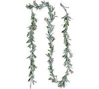 VEVOR Guirlande de Noël, 2,7 m, Guirlande de Feuilles d'Olivier Artificiel Lumineuse, Décoration de Noël Verte, avec Baies Rouges, pour Manteau de Cheminées, Cheminées, à Suspendre, à Poser, Couronnes