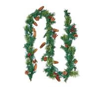 VEVOR Guirlande de Noël, 2,7 m, Guirlande de Pin Artificiel Lumineuse, Décoration de Noël Verte, avec Baies Rouges, Pommes de Pin, pour Manteau de Cheminées, Cheminées, à Suspendre, à Poser, Couronnes