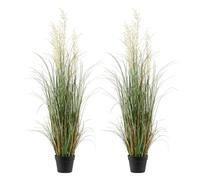 VEVOR Herbe Artificielle en Pot 119,4 cm Roseaux Artificiels Lot de 2 Fausse Plante Artificielle pour Intérieur et Extérieur, Jardin, Bureau, Décoration de Chambre, Salon, Pendaison de Crémaillère