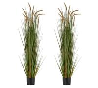 VEVOR Herbe Artificielle en Pot 149,9 cm Prêles Artificielles Lot de 2 Fausse Plante Artificielle pour Intérieur et Extérieur, Jardin, Bureau, Décoration de Chambre, Salon, Pendaison de Crémaillère