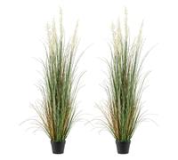 VEVOR Herbe Artificielle en Pot 149,9 cm Roseaux Artificiels Lot de 2 Fausse Plante Artificielle pour Intérieur et Extérieur, Jardin, Bureau, Décoration de Chambre, Salon, Pendaison de Crémaillère