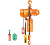 VEVOR Palan Électrique à Chaîne 1000 kg Palan Électrique Hauteur Levage 6 m pour Usine, Entrepôt, Garage, Triphasé, Double Vitesse, avec Télécommande sans Fil 100 m Filaire 4,5 m, Chaîne Double G80