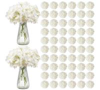 VEVOR Hortensia Artificielle Lot de 205 Fleurs Artificielles 250 mm Bouquets de Fausses Fleurs Aspect Réaliste avec Tête 152,4 mm, pour Décoration Intérieure, Fêtes, Mariages, Centres de Table, Blanc