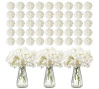 VEVOR Hortensia Artificielle Lot de 305 Fleurs Artificielles 250 mm Bouquets de Fausses Fleurs Aspect Réaliste avec Tête 152,4 mm, pour Décoration Intérieure, Fêtes, Mariages, Centres de Table, Blanc