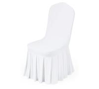 VEVOR Housse de Chaise Extensible 30PCs Blanches, Couverture Protecteur de Chaise en Polyester et Élasthanne, pour Mariage, Salle à Manger et Banquet, Convient aux Sièges Jusqu'à 51x45x95 cm