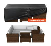 VEVOR Housse de Meubles de Jardin 330x214x71 cm, Bâche de Protection pour Mobiliers d’Extérieur en 420D Imperméable et Résistante, pour Table et Chaises de Patio Rectangulaires, Toutes Saisons, Noir