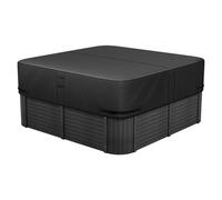 VEVOR Housse de protection pour spa extérieur, 2285 x 2285 x 508 mm, couverture pour spa, résistante aux intempéries et à l'eau, tissu Oxford 600D robuste et résistance à la déchirure 950N, noir