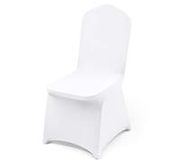VEVOR Housses de Chaise Extensible 50 Pièces pour Chaises sans Bras Blanche | Pour Salle à Manger Banquet Mariage Soiréeé Décoration, Nettoyage Facile, Couverture en Polyester et Élasthanne Élastique
