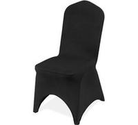 Housses chaise avant arquée 100pcs noires, élasthanne, lavables, banquet