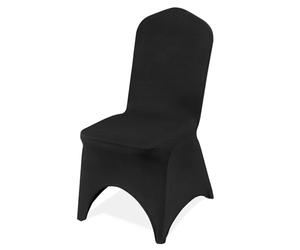 VEVOR Housses de Chaise Pliantes en Élasthanne Élastique, Couverture de Chaise Avant Arquée Universelle, Amovibles et Lavables, pour Mariage, Banquet, Fête, Célébration, Salle à Manger 50PCs Noir
