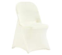 VEVOR Housses de Chaise Pliantes en élasthanne Extensible, Blanc Ivoire, Housses de Protection Universelle, Amovibles et lavables, pour Mariage, Vacances, Banquet, célébration, Salle à Manger, 30 pcs
