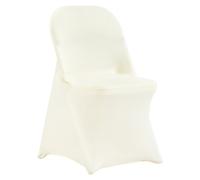 VEVOR Housses de chaise pliantes en élasthanne extensible, blanc ivoire, housses de protection universelle, amovibles et lavables, pour mariage, vacances, banquet, célébration, salle à manger, 30 pcs