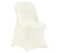 VEVOR Housses de chaise pliantes en élasthanne extensible, 50 pièces, housses de protection universelle，amovibles et lavables, pour mariage, vacances, fête, célébration, salle à manger, blanc ivoire