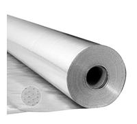 VEVOR Isolant thermique double réfléchissant, 38,1 x 1,22 m, rouleau d'isolation barrière radiante en tissu tissé perforé, 0,15 mm, feuille en aluminium double face, pour portes de garage, fenêtres