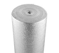VEVOR Isolant thermique double réfléchissant, 7,6x0,6 m, rouleau d'isolation barrière radiante, noyau en mousse EPE, 3,2 mm, feuille d'aluminium double face, pour fenêtre, toit de camping-car, maison
