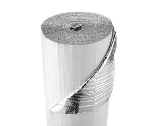 VEVOR Isolant thermique réfléchissant, 30,48 x 1,22 m, rouleau d'isolation barrière radiante, 6 mm, feuille d'aluminium, double couche de bulles d'air et film PE blanc, pour porte de garage, fenêtre