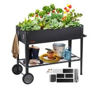 VEVOR Jardinière 110x49,5x80 cm Lit de Jardin Surélevé en Métal Galvanisé Bac de Plantation avec Pieds pour Cultiver des Fleurs Végétaux Herbes Plantes Grasses dans Jardin Terrasse Patio Balcon Argent