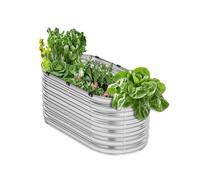 VEVOR Potager surélevé 120×60×60 cm Métal galvanisé Fond ouvert Argenté