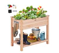 VEVOR Jardinière 86x46x76 cm Lit de Jardin Surélevé en Bois de Sapin Bac de Plantation avec Pieds pour Cultiver Fleurs Végétaux Herbes Plantes Grasses dans Jardin Terrasse Patio Balcon Couleur Bois