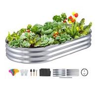 VEVOR Potager Surélevé Métal 180x90x29 cm Carré Potager Surélevé Galvanisé Lit de Jardin Fond Ouvert Bac de Jardinage pour Culture de Légumes, Fleurs, Herbes Aromatiques, Plantes Grasses, Argenté