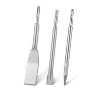 VEVOR Jeu de Burins SDS Plus, 3 Pièces, Accessoires pour Marteau Perforateur, Burins de Bêche Coudé, Plat, Pointu en Acier Allié 40Cr Trempé, pour Démolition, Carrelage, Béton, Pierre, Brique