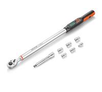 VEVOR Jeu de ynamométrique Numérique Entraînement 1/2" avec Écran LCD, 4 Unités d'Affichage, Précision de ±2 %, Alerte Sonore et Voyant LED, avec Douilles, Rallonge, Adaptateur, pour Automobile