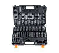 VEVOR Jeu de clés à douilles 1/2 pouce en acier allié CR-V Jeu de 34 clés à douilles de 8 à 36 mm de profondeur hocs, HRC 42-48 ouilles y compris coffret à outils, métrique Extracteur de