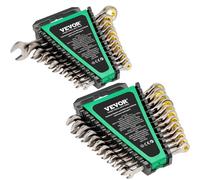 VEVOR Jeu de Clés Mixtes 24PCs, Clés à Cliquet SAE 1/4"-7/8" et Métrique 8-19 mm, Ensemble de Clés en Acier Cr-V, avec Support de Rangement, pour Travaux Ménagers, Réparations Autos, Garage, Atelier