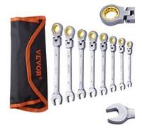 VEVOR Jeu de clés à cliquet tête flexible 8 pièces 8-17 mm Acier Cr-V, pochette enroulable
