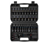 VEVOR Jeu de Douilles, 34 PCS, Tailles SAE et Métriques, Coffret de Douilles Magnétiques pour Visseuse, pour Auto Maison et Bricolage, avec Adaptateurs, Rallonge pour Embouts et Mallette de Transport