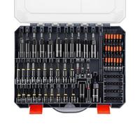VEVOR Jeu de Douilles, 80 PCS, Tailles SAE et Métriques, Coffret de Douilles Magnétiques pour Visseuse, pour Auto et Bricolage, avec Embouts de Vissage, Rallonges, Douille Universelle et Mallette