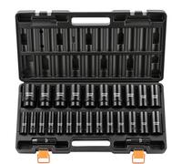 VEVOR Jeu de Douilles à Choc 1/2", 26 PCS, Coffret de Douilles à Impact à 6 Pans, Métriques 10-30 mm, 32-36 mm, en Acier Allié Cr-V, avec Mallette de Rangement, pour Réparation Automobile, Brigolage
