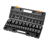VEVOR Jeu de Douilles à Choc 1/2" 26PCs, 6 Pans en Acier Allié CR-V, Douilles à Impact Peu Profondes 10-36 mm, avec Mallette de Transport, pour Réparation Auto