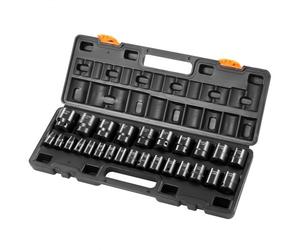 VEVOR Jeu de Douilles à Choc 1/2" 26PCs, 6 Pans en Acier Allié CR-V, Douilles à Impact Peu Profondes 10-36 mm, avec Mallette de Transport, pour Réparation Auto