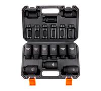 VEVOR Jeu de douilles à choc 1/2" 9 pièces 29–38 mm 6 pans Cr-Mo HRC 42–48 avec mallette